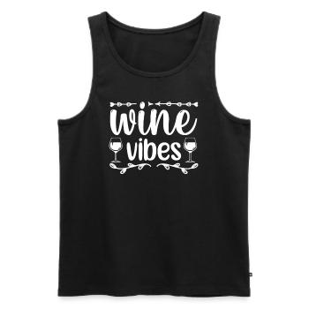 Vibes du vin - Débardeur bio Premium Homme - noir - Devant - Michal (187cm)