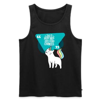 Einhorn Katze Unicorn - Männer Premium Bio Tank Top - Schwarz - Vorne - Michal (187cm)