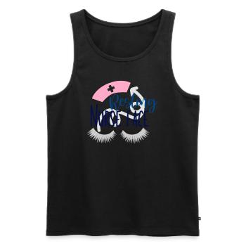 Resting Nurse Face - Männer Premium Bio Tank Top - Schwarz - Vorne - AI Model Male 178 light (178cm)