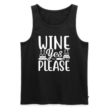 Wein Ja Bitte - Männer Premium Bio Tank Top - Schwarz - Vorne - AI Model Male 178 light (178cm)