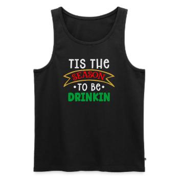 Ugly Christmas Jahreszeit, in der getrunken wird - Männer Premium Bio Tank Top - Schwarz - Vorne - Michal (187cm)