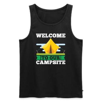 Camping Camper Nature drôle de dicton - Débardeur bio Premium Homme - noir - Devant - Michal (187cm)