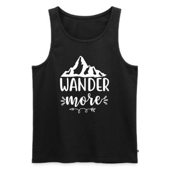 Vacances amoureux de la nature camping drôle de dicton - Débardeur bio Premium Homme - noir - Devant - Michal (187cm)