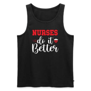 NURSES DO IT BETTER - Men's Premium Organic Tank Top - black - Front - AI Model Male 178 light (178cm)