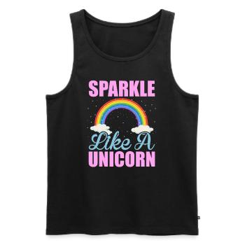 Glitzern wie ein Einhorn Unicorn - Männer Premium Bio Tank Top - Schwarz - Vorne - Michal (187cm)