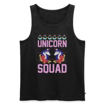 Einhorn Unicorn Squad - Männer Premium Bio Tank Top - Schwarz - Vorne - Michal (187cm)