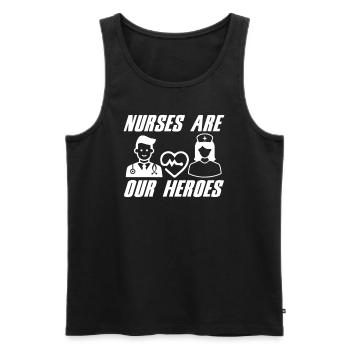 Krankenschwestern sind unsere Helden - Männer Premium Bio Tank Top - Schwarz - Vorne - Michal (187cm)