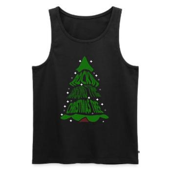 ROCKIN AROUND THE CHRISTMAS TREE Ugly Christmas - Männer Premium Bio Tank Top - Schwarz - Vorne - AI Model Male 178 light (178cm)