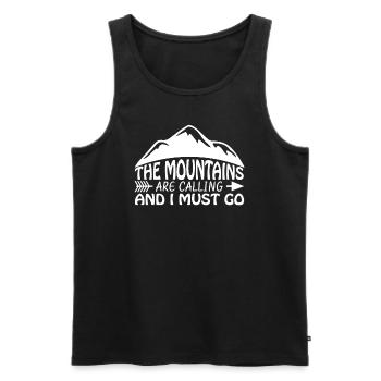 Hiking Nature Mountain Mountains - Men's Premium Organic Tank Top - black - Front - Michal (187cm)