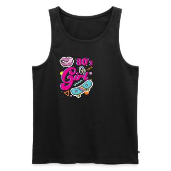 80s Girl Gift Music 80s Party Millennial - Men's Premium Organic Tank Top - black - Front - AI Model Male 178 light (178cm)
