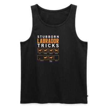 Stubborn Labrador Tricks Lustiges Hund Geschenk - Männer Premium Bio Tank Top - Schwarz - Vorne - AI Model Male 178 light (178cm)