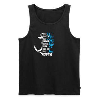 Kapitän hat Recht Schiff Kapitän Segeln Geschenk - Männer Premium Bio Tank Top - Schwarz - Vorne - Michal (187cm)