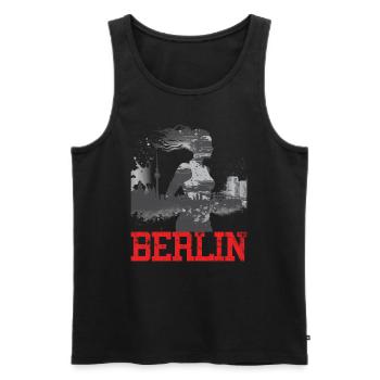 Berlin Marathon Runner Running Shirt for Women - Men's Premium Organic Tank Top - black - Front - AI Model Male 178 light (178cm)