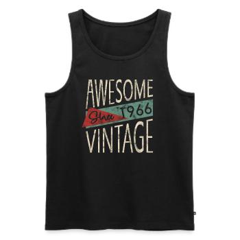 Awesome Since 1966 Retro Vintage Design - Männer Premium Bio Tank Top - Schwarz - Vorne - Michal (187cm)