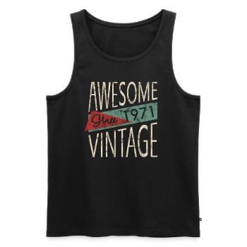 Awesome Since 1971 Retro Vintage Design - Männer Premium Bio Tank Top - Schwarz - Vorne - Michal (187cm)