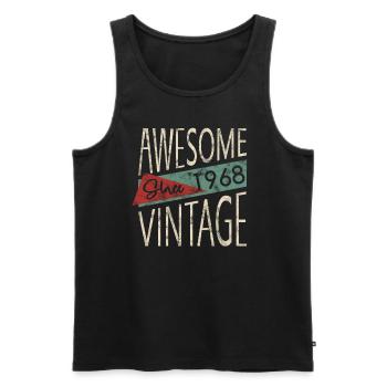 Awesome Since 1968 Retro Vintage Design - Männer Premium Bio Tank Top - Schwarz - Vorne - Michal (187cm)