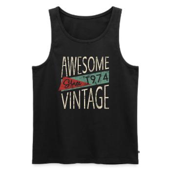 Awesome Since 1974 Retro Vintage Design - Männer Premium Bio Tank Top - Schwarz - Vorne - Michal (187cm)