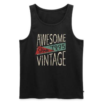 Awesome Since 1995 Retro Vintage Design - Men's Premium Organic Tank Top - black - Front - AI Model Male 178 light (178cm)