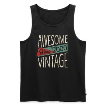 Awesome Since 2000 Retro Vintage Design - Männer Premium Bio Tank Top - Schwarz - Vorne - AI Model Male 178 light (178cm)