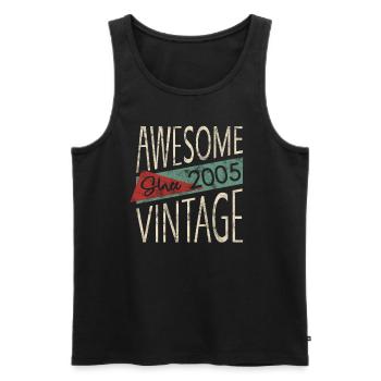 Awesome Since 2005 Retro Vintage Design - Männer Premium Bio Tank Top - Schwarz - Vorne - AI Model Male 178 light (178cm)