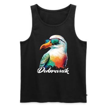 Dubrovnik Kroatien Urlaub coole Möwe Sonnenbrille - Männer Premium Bio Tank Top - Schwarz - Vorne - Michal (187cm)