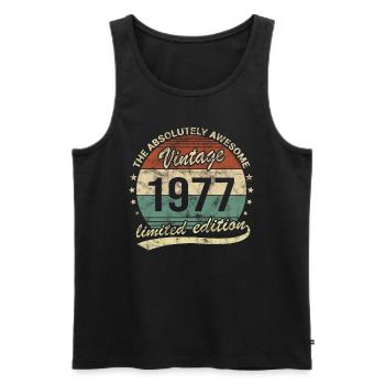 Awesome Since Vintage 1977 Retro Birthday Design - Men's Premium Organic Tank Top - black - Front - Michal (187cm)