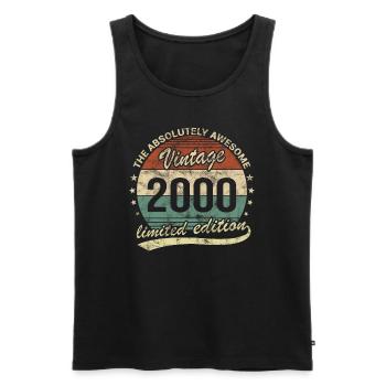 Awesome Since Vintage 2000 Retro Geburtstag Design - Männer Premium Bio Tank Top - Schwarz - Vorne - Michal (187cm)