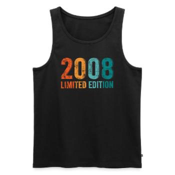 Limited Edition Vintage 2008 Retro Design - Men's Premium Organic Tank Top - black - Front - AI Model Male 178 light (178cm)