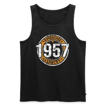 Génial depuis 1957 Retro Vintage Anniversaire - Débardeur bio Premium Homme - noir - Devant - Michal (187cm)