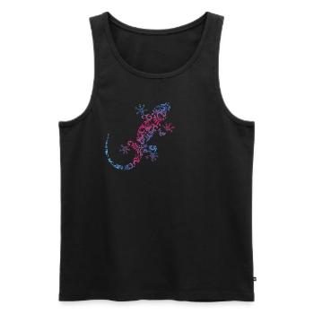 Lizards Reptiles Maori Pattern Chameleon Gecko - Men's Premium Organic Tank Top - black - Front - AI Model Male 178 light (178cm)