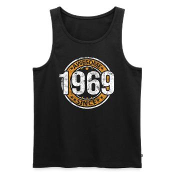 Awesome Since 1969 Retro Vintage Birthday - Men's Premium Organic Tank Top - black - Front - Michal (187cm)