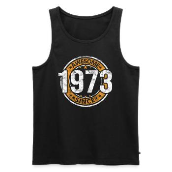 Awesome Since 1973 Retro Vintage Geburtstag - Männer Premium Bio Tank Top - Schwarz - Vorne - AI Model Male 178 light (178cm)