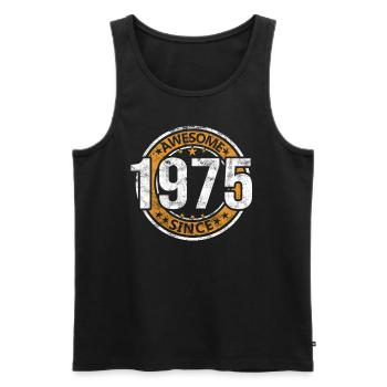 Awesome Since 1975 Retro Vintage Birthday - Men's Premium Organic Tank Top - black - Front - Michal (187cm)