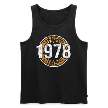 Awesome Since 1978 Retro Vintage Birthday - Men's Premium Organic Tank Top - black - Front - Michal (187cm)
