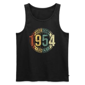 Génial depuis 1954 Retro Vintage Birthday - Débardeur bio Premium Homme - noir - Devant - AI Model Male 178 light (178cm)