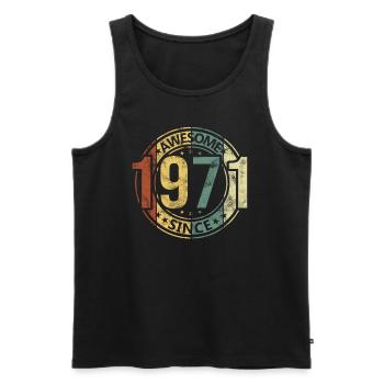 Awesome Since 1971 Retro Vintage Geburtstag - Männer Premium Bio Tank Top - Schwarz - Vorne - AI Model Male 178 light (178cm)