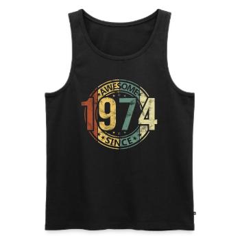 Awesome Since 1974 Retro Vintage Geburtstag - Männer Premium Bio Tank Top - Schwarz - Vorne - Michal (187cm)