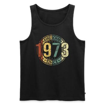 Awesome Since 1973 Retro Vintage Birthday - Men's Premium Organic Tank Top - black - Front - Michal (187cm)