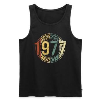 Awesome Since 1977 Retro Vintage Birthday - Men's Premium Organic Tank Top - black - Front - Michal (187cm)