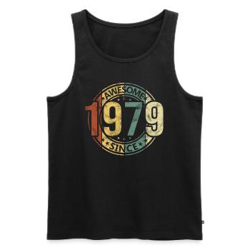 Awesome Since 1979 Retro Vintage Birthday - Men's Premium Organic Tank Top - black - Front - AI Model Male 178 light (178cm)
