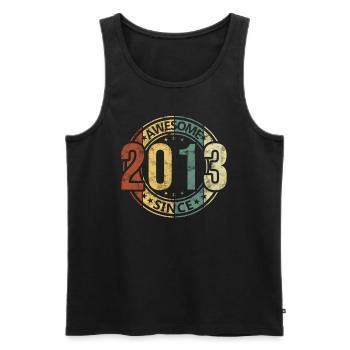 Awesome Since 2013 Retro Vintage Birthday - Men's Premium Organic Tank Top - black - Front - AI Model Male 178 light (178cm)