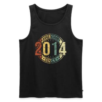 Awesome Since 2013 Retro Vintage Birthday - Men's Premium Organic Tank Top - black - Front - AI Model Male 178 light (178cm)