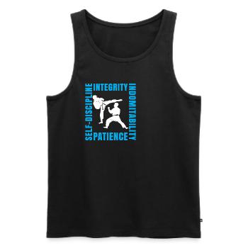 Karate Fighter Taekwondo Gift Martial Arts - Men's Premium Organic Tank Top - black - Front - Michal (187cm)