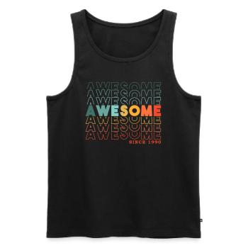 Awesome Since 1990 Man Woman Birthday Retro - Men's Premium Organic Tank Top - black - Front - Michal (187cm)