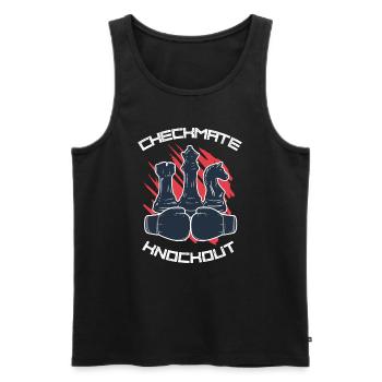 Schach und Boxen Chess Boxing Checkmate Knockout - Männer Premium Bio Tank Top - Schwarz - Vorne - AI Model Male 178 light (178cm)