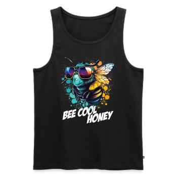 Bourdon graffiti avec lunettes de soleil Bee Cool Honey - Débardeur bio Premium Homme - noir - Devant - Michal (187cm)