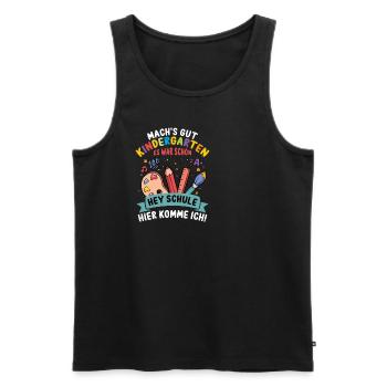 Einschulung Schule Ich Komme Schulanfang Geschenk - Männer Premium Bio Tank Top - Schwarz - Vorne - Michal (187cm)