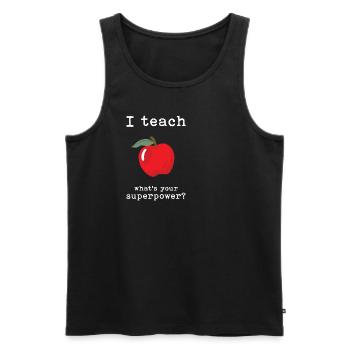 Teacher Gift School Student Class Teacher - Men's Premium Organic Tank Top - black - Front - Michal (187cm)