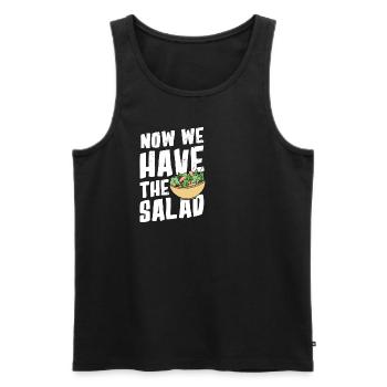 Now We Have The Salad Deutscher Witz Wortwitz - Männer Premium Bio Tank Top - Schwarz - Vorne - AI Model Male 178 light (178cm)