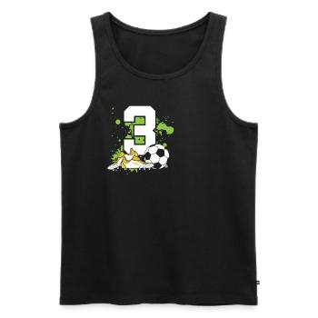 Soccer Birthday 3 years old Young children 3. - Men's Premium Organic Tank Top - black - Front - Michal (187cm)